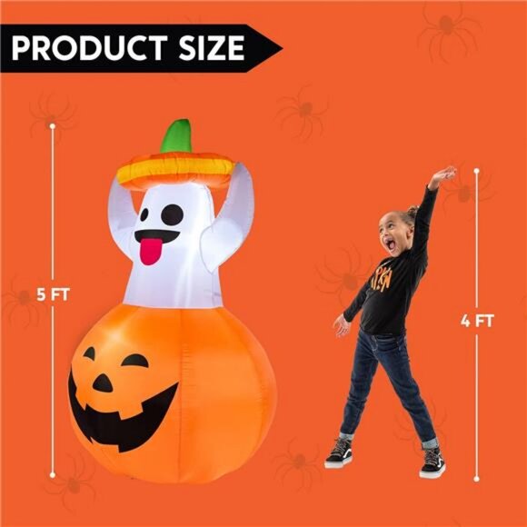 5 FT Halloween Inflatable Ghost Outdoor Decorations, Blow...
